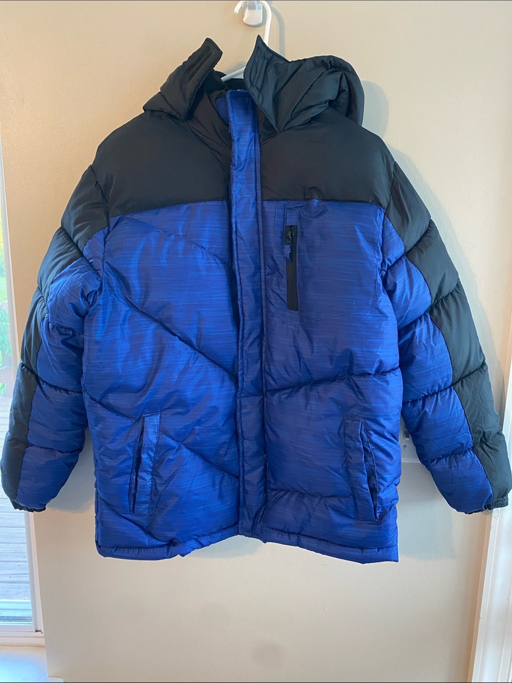 Xersion Blue and Black Kids Puffer Jacket with Hood